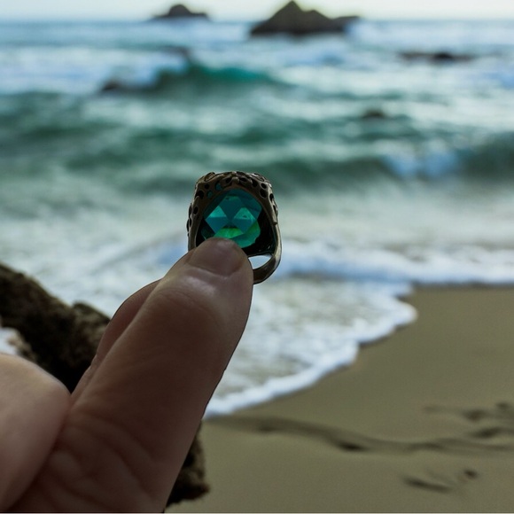 Silpada Teal Green Ring Size 7 - Picture 2 of 4